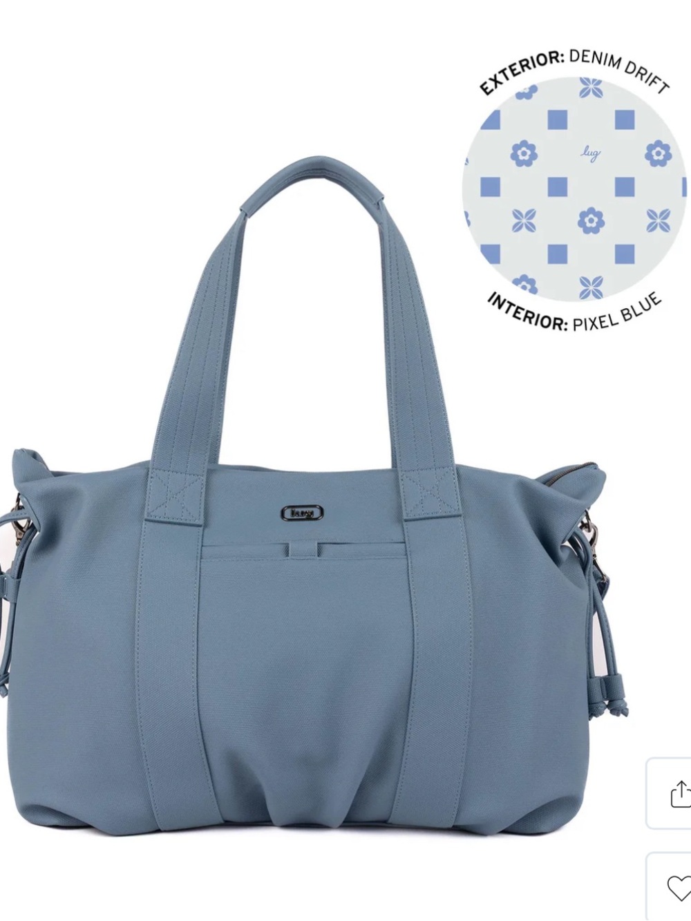 Lug Piper Matte Luxe VL Hobo Tote Bag Denim Drift